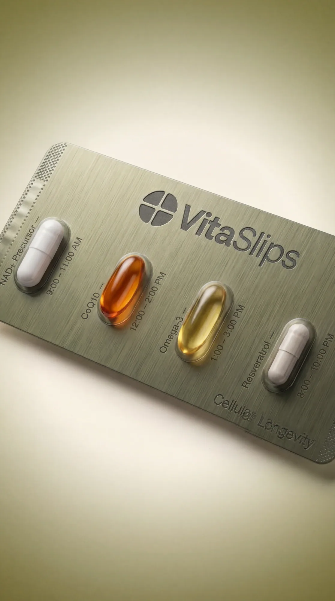 Cellular Longevity — VitaSlips timed slip vs bottle clutter and one-size multivitamins